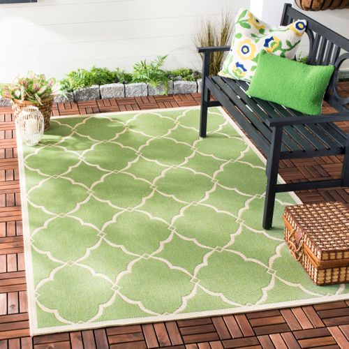 Tapis Maison De Plage 79 X 152 Cm Treillis Positano Vert