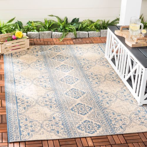Tapis Maison De Plage 160 X 229 Cm De Transition Borano Bleu