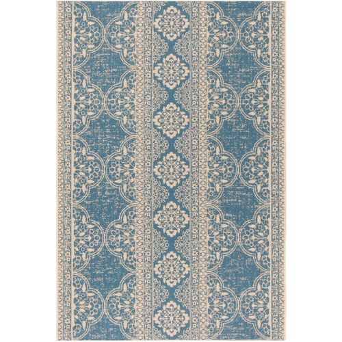 Tapis Maison De Plage 122 X 183 Cm De Transition Borano Neutre/bleu