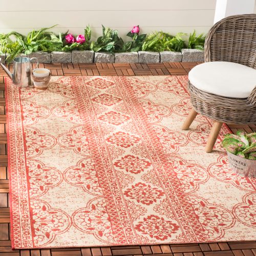 Tapis Maison De Plage 122 X 183 Cm De Transition Borano Rouge