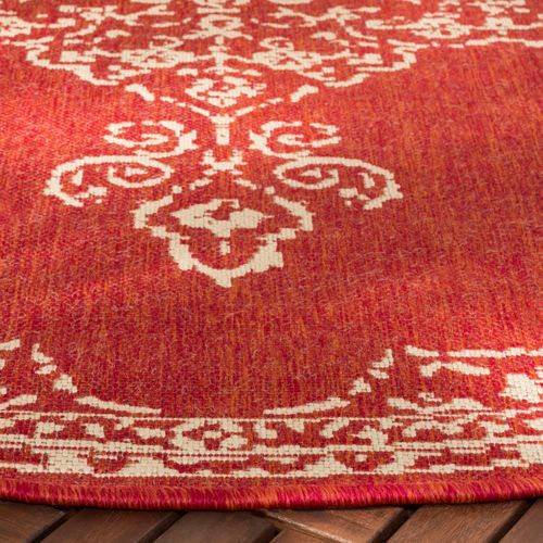Tapis Maison De Plage 91 X 152 Cm Médaillon Tropea Rouge