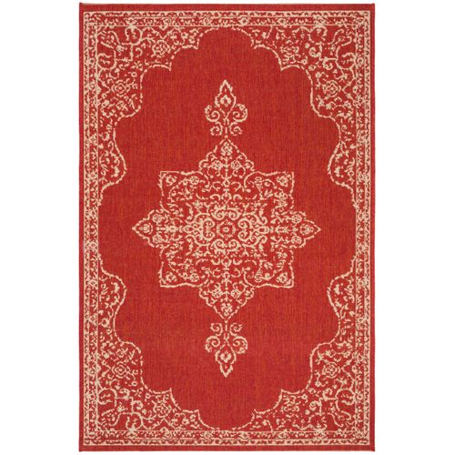 Tapis Maison De Plage 91 X 152 Cm Médaillon Tropea Rouge