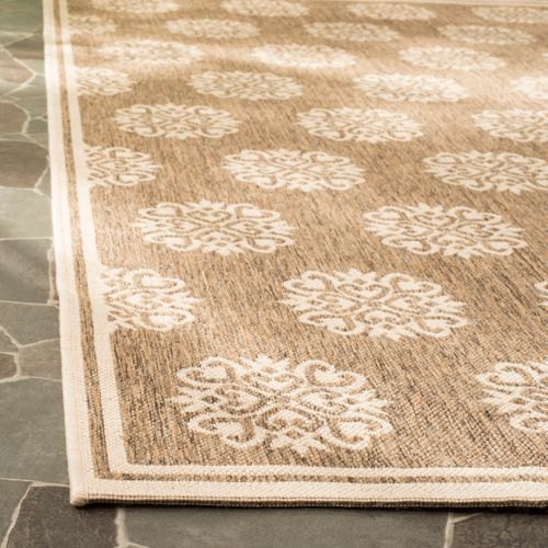 Tapis Maison De Plage 122 X 183 Cm Petit Médaillon Sorelle Beige
