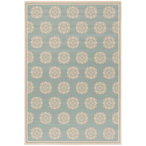 Tapis Maison De Plage 122 X 183 Cm Petit Médaillon Sorelle Bleu/neutre