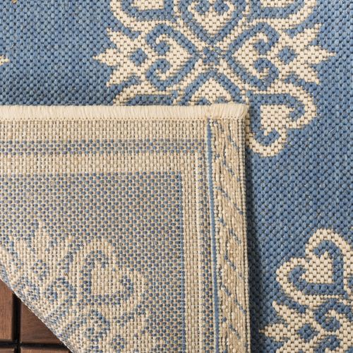 Tapis Maison De Plage 79 X 152 Cm Petit Médaillon Sorelle Bleu