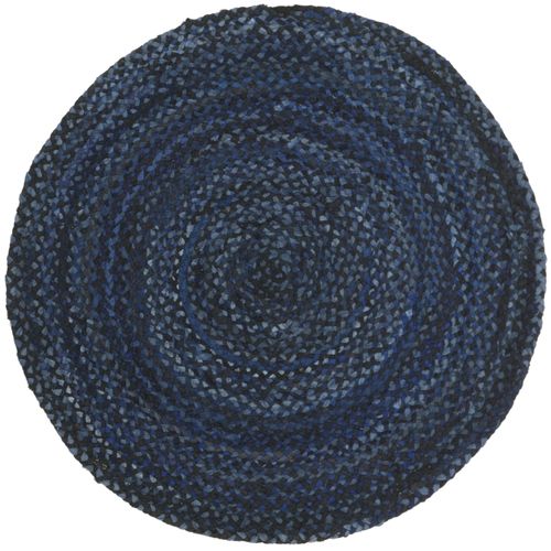 Tapis Braided 122 X 122 Cm Chalet De Campagne Lilou Bleu Marine