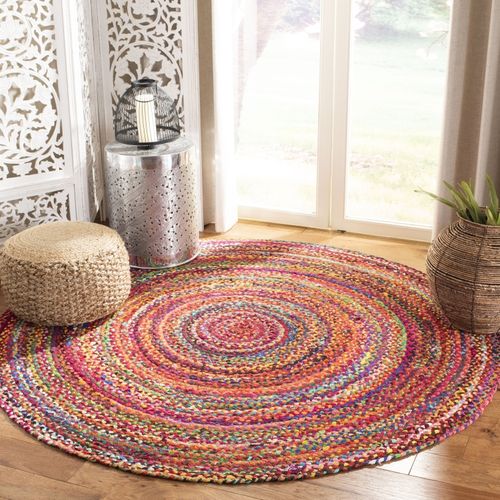 Tapis Braided 183 X 183 Cm Chalet De Campagne Neria Rouille / Multi
