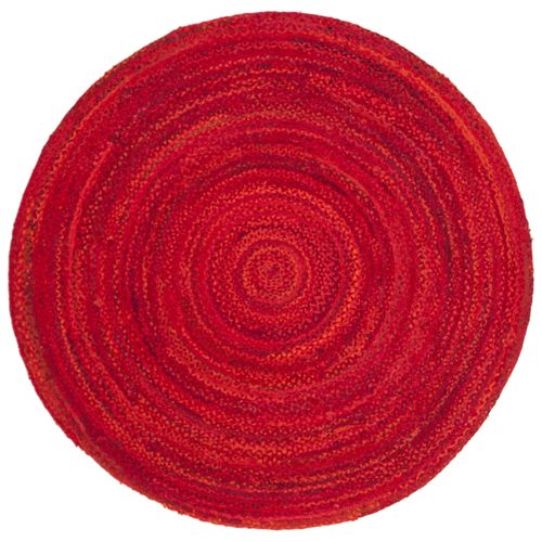 Tapis Braided 122 X 122 Cm Chalet De Campagne Nixie Rouge