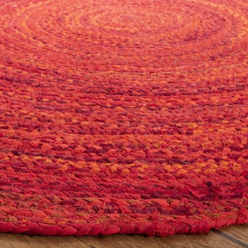 Tapis Braided 183 X 183 Cm Chalet De Campagne Nixie Rouge