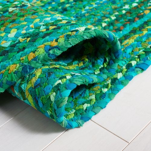 Tapis Braided 122 X 122 Cm Chalet De Campagne Quinley Vert