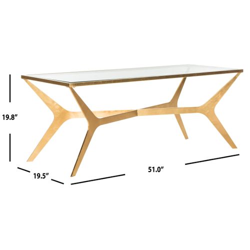 Tables Basses Lady Doré Fer/verre 130 X 50 X 50 Cm