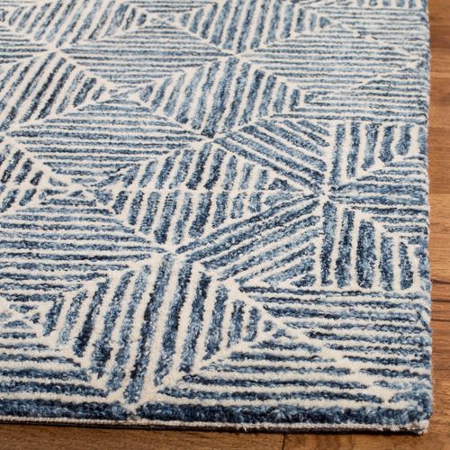 Tapis Abstrait 69 X 244 Cm Moderne Azure Bleu / Ivoire