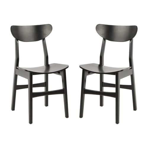 Chaises De Salle à Manger Lucca Lot De 2 Noir Bois