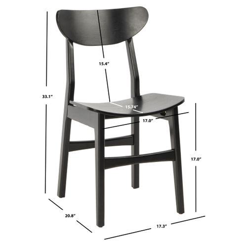 Chaises De Salle à Manger Lucca Lot De 2 Noir Bois