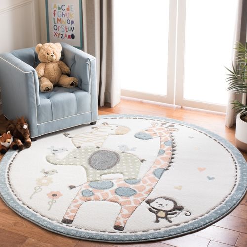 Tapis Carousel 160 X 160 Cm Contemporain Kiera Blanc