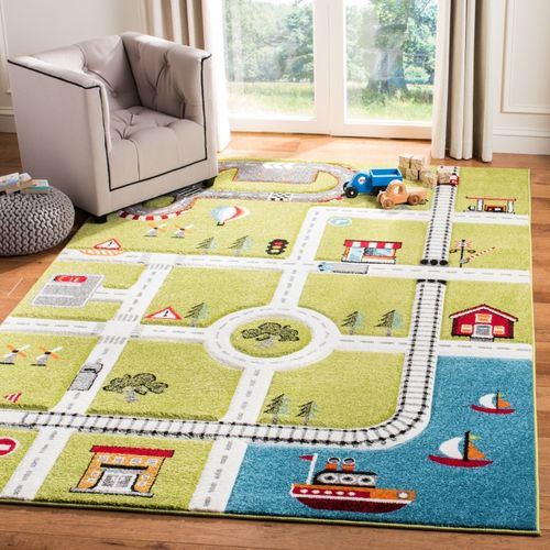 Tapis Carousel 122 X 183 Cm Contemporain Selene Vert / Ivoire
