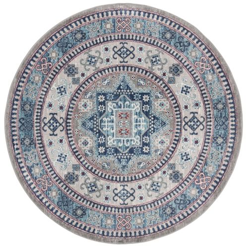 Tapis Rond Kazak 201 X 201 Cm Traditionnel Kathryn Gris/bleu