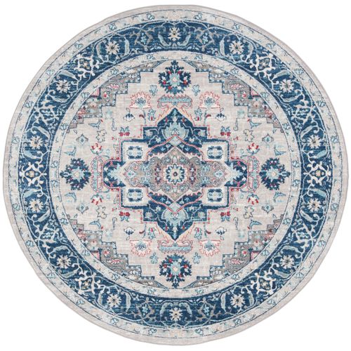 Tapis Rond Brentwood 201 X 201 Cm De Transition Saoirse Bleu