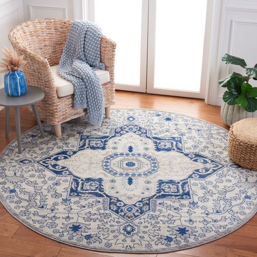 Tapis Brentwood 201 X 201 Cm De Transition Maeve Bleu