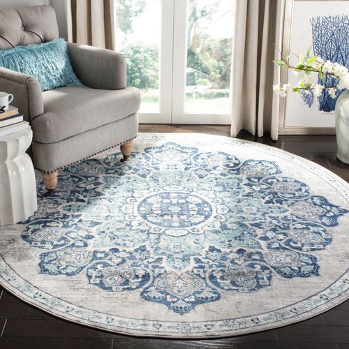 Tapis Brentwood 201 X 201 Cm De Transition Aurora Bleu