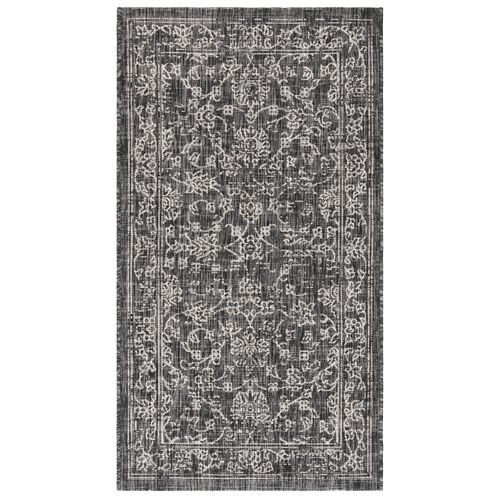 Tapis Courtyard 61 X 109 Cm Géométrique Rosalie Noir / Ivoire
