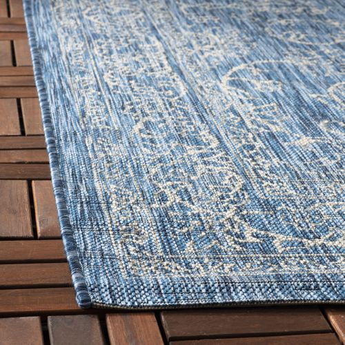 Tapis Courtyard 160 X 231 Cm Géométrique Rosalie Bleu Marine / Ivoire