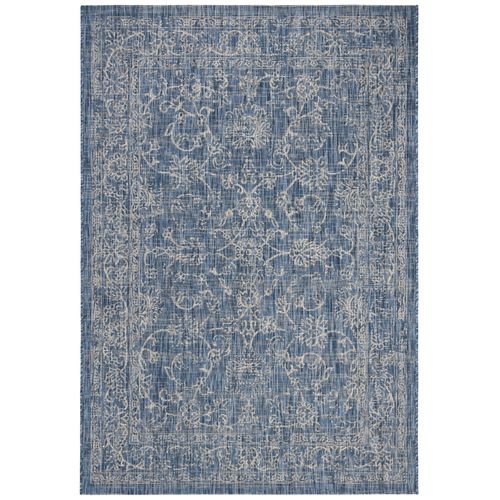 Tapis Courtyard 201 X 290 Cm Géométrique Rosalie Bleu Marine / Ivoire