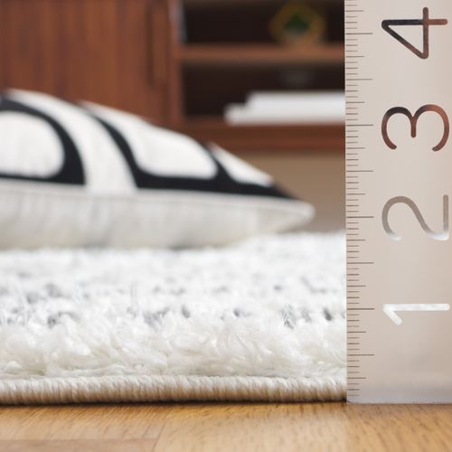 Tapis Shag à Franges Berbère 122 X 183 Cm Shag Larache Gris