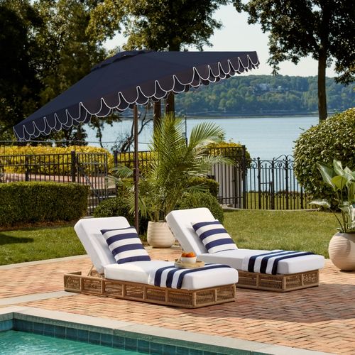 Parasol Littoral Valance Marine/blanc Metal 255 X 255 X 250