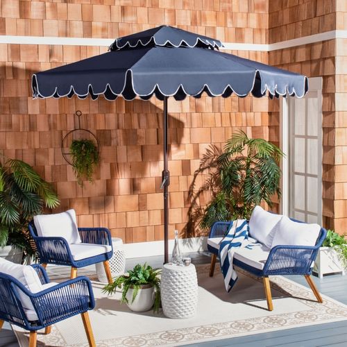 Parasol Littoral Venice Marine/blanc Metal 260 X 260 250
