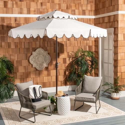 Parasol Littoral Venice Schwarz/weiss Metal 260 X 260 250