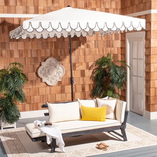 Parasol Moderne Valance Noir/blanc Metal 230 X 230 265