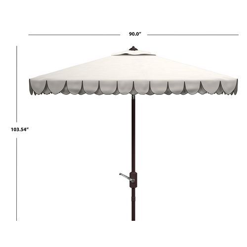 Parasol Moderne Valance Noir/blanc Metal 230 X 230 265