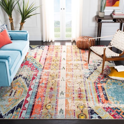 Tapis Madison 274 X 366 Cm Contemporain Emilia Bleu / Orange