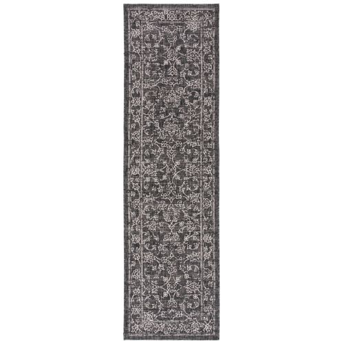 Tapis Courtyard 69 X 201 Cm Géométrique Rosalie Noir / Ivoire