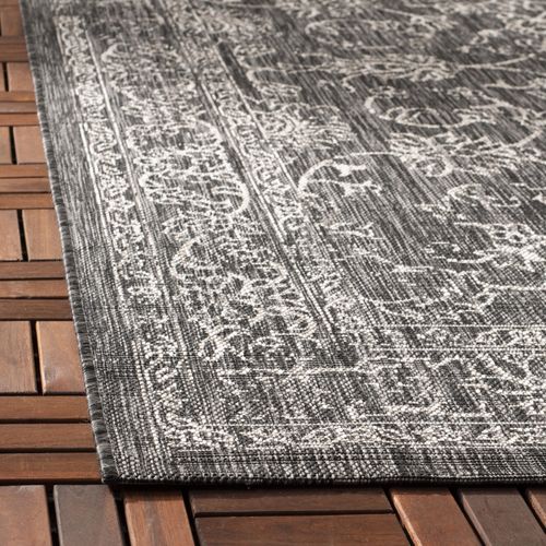 Tapis Courtyard 160 X 160 Cm Géométrique Rosalie Noir / Ivoire