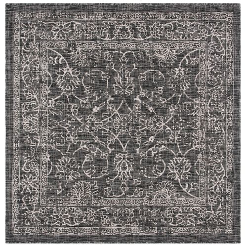 Tapis Courtyard 160 X 160 Cm Géométrique Rosalie Noir / Ivoire
