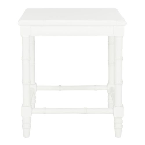 Table D'appoint Sylva Blanc Bois Embouti 50 X 50 X 56 Cm