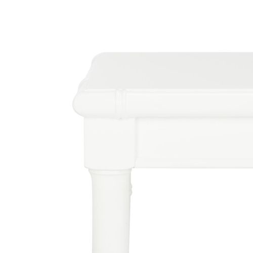 Table D'appoint Sylva Blanc Bois Embouti 50 X 50 X 56 Cm
