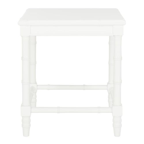 Table D'appoint Sylva Blanc Bois Embouti 50 X 50 X 56 Cm