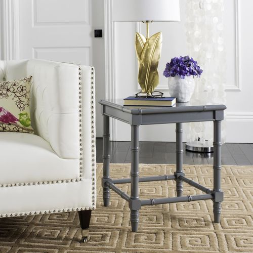 Table D'appoint Sylva Gris Bois Embouti 50 X 50 X 56 Cm