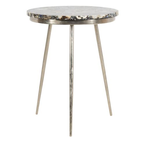 Table D'appoint Twila Blanc Le Fer 46 X 46 X 56 Cm