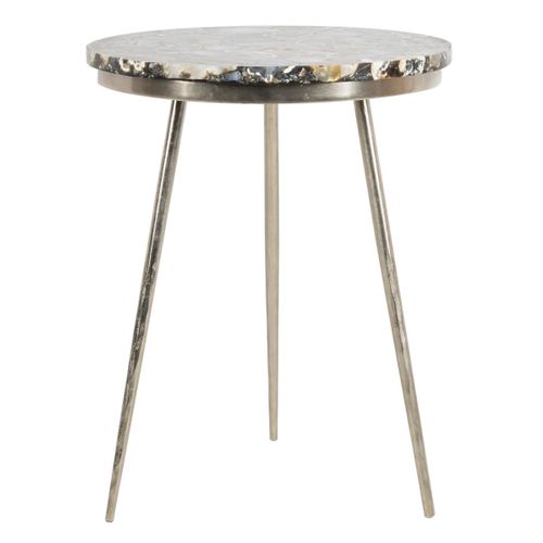 Table D'appoint Twila Blanc Le Fer 46 X 46 X 56 Cm