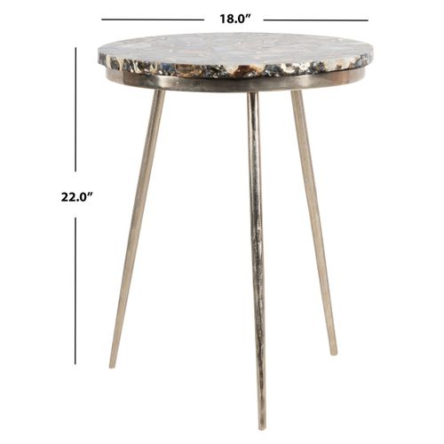 Table D'appoint Twila Blanc Le Fer 46 X 46 X 56 Cm