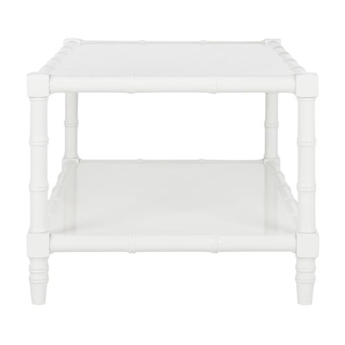 Tables Basses Yvonne Blanc Bois Embouti 99 X 60 X 45 Cm