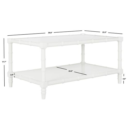 Tables Basses Yvonne Blanc Bois Embouti 99 X 60 X 45 Cm