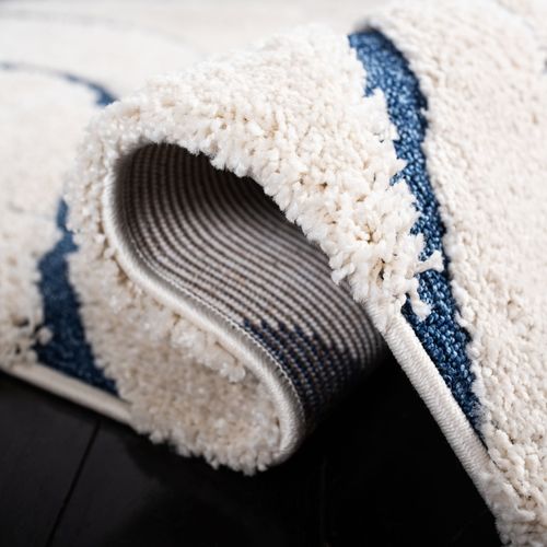 Tapis Florida Shag 69 X 122 Cm Shag Naples Bleu