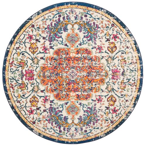 Tapis Madison 152 X 152 Cm De Transition Maia Ivoire / Orange