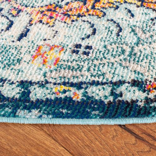 Tapis Madison 152 X 152 Cm De Transition Maia Bleu Marine / Bleu Clair