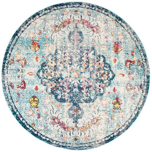Tapis Madison 152 X 152 Cm De Transition Maia Bleu Marine / Bleu Clair